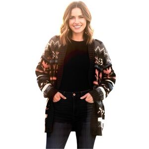 Kirra woman’s Multicolor Patterned Cardigan Sweater size large
